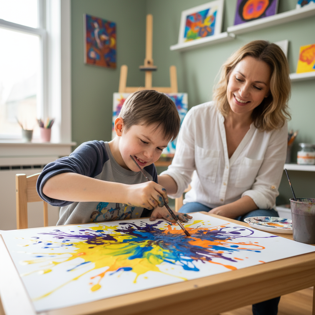 Individual art therapy session